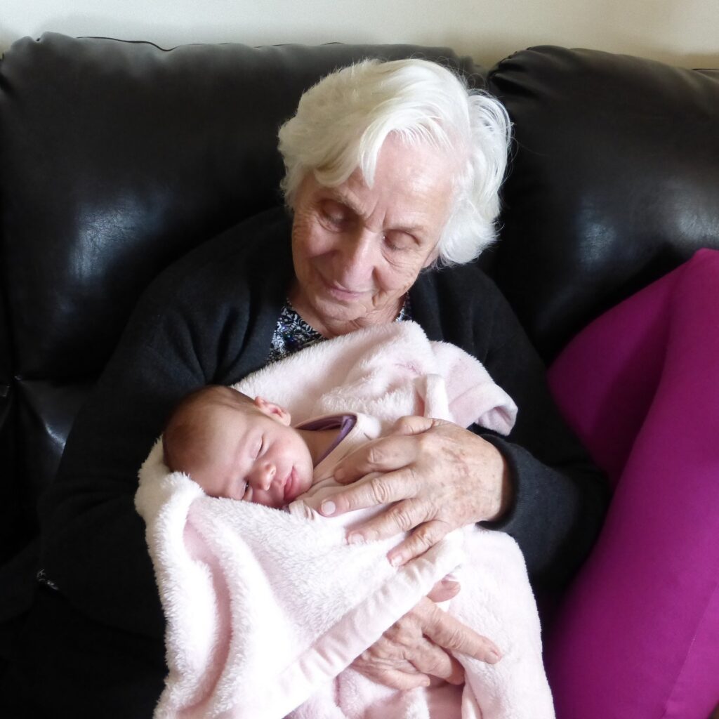 grandparent with infant